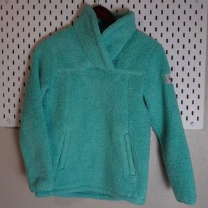 The North Face‎ Girls' Fleece Pullover Teal Aqua Cozy Shawl Collar M (10/12)